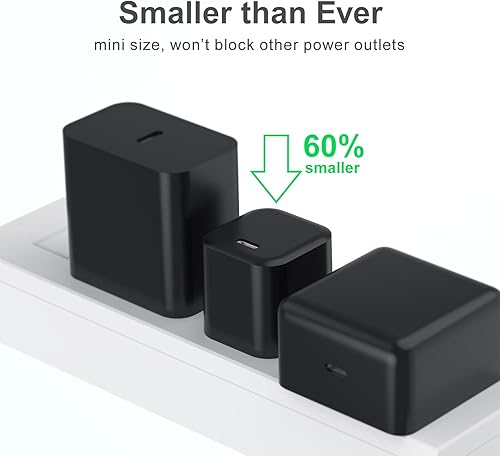 Miniatura 10 de Besgoods - Bloque de cargador USB C, paquete de 3, 5 V, 2.4 A, cargador de teléfono, adaptador de corriente, mini cubo, enchufe de pared compatible