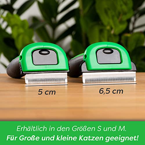 FinoPet Katzenbürste Langhaar & Kurzhaar - Unterfellbürste Katze für Schonende Fellpflege - Katzen Bürste für Unterwolle - Effiziente Katzenbürste Unterfell Entferner für Langhaar Rassen (Grösse S)
