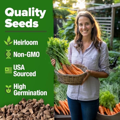Image of HOME GROWN Tendersweet Carrots Seeds 3000+ Heirloom Non-GMO Seeds for Planting,High Germination,Sweetest Coreless Root Vegetable, Crunchy Summer Garden,Great for Canning (Daucus carota subsp. sativus)