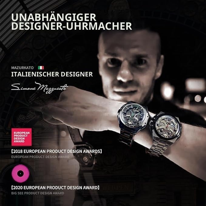 OUPINKE herrenuhren Automatische mechanische Armbanduhr Klassisch Saphirkristall Tourbillon Uhr in Zusammenarbeit mit Designern