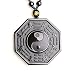 ZTAN Vintage Obsidian Necklace Yingyang Amulet Pendant with Long Adjustable Bead Chain