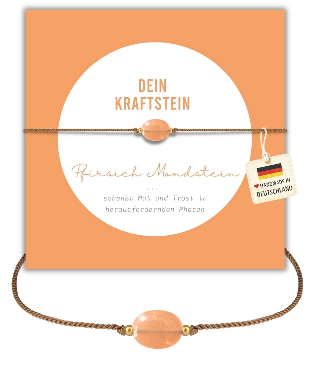 happymaker - Edelstein Armband Damen, handgefertigt in Deutschland mit Goldperlen, Geschenkkarte und Geschenkverpackung, Mutmacher Geschenk