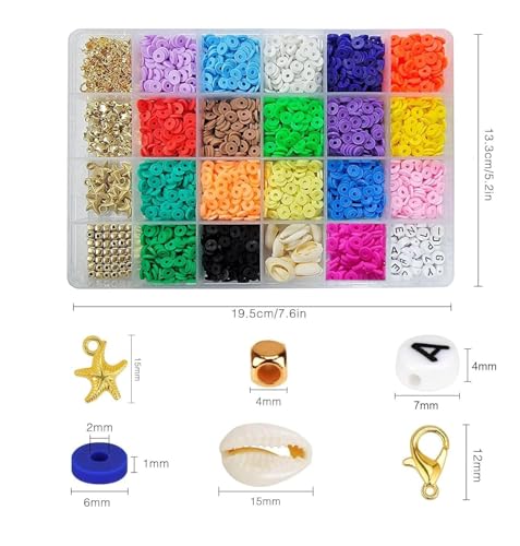 Image of LERUBGA 2800+ Jewellery Making Kit | Bracelet Making Kit with Macaron Clay Beads | Letter Beads, Unicorn Pendants & Crystal Star | DIY Jewelry Craft Kit for Girls