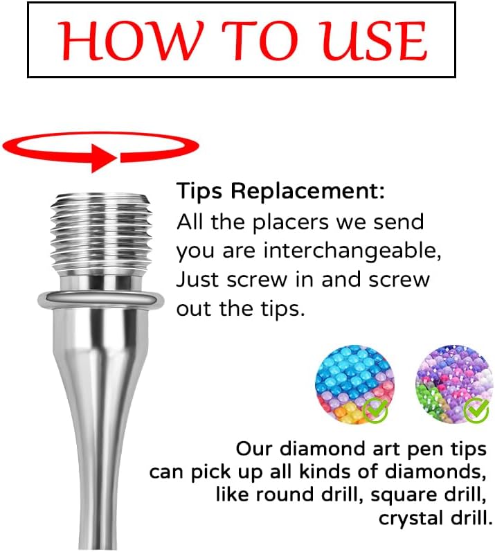 Praise V Do Thin Version Stainless Steel Diamond Painting Art Drilling Tips Nibs Placers Tool Accessories 1 Bead