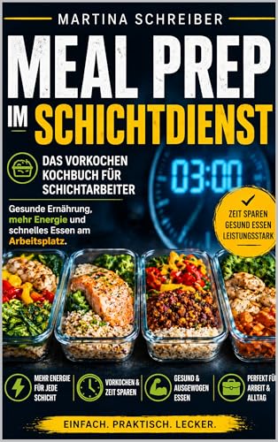 Meal Prep im Schichtdienst: Das Vorkochen Kochbuch für Schichtarbeiter. Gesunde Ernährung, mehr Energie und schnelles Essen am Arbeitsplatz.