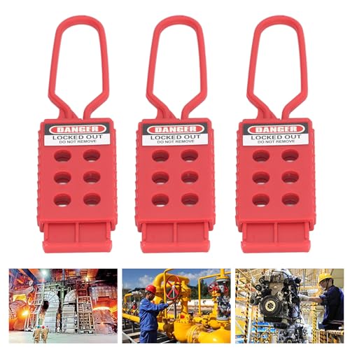 Image of Lock Out Tag Out Hasp for Maintenance Tagout Shutdown, 3PCS Jaw Diameter Stainless Steel Lockout Hasp with 6 Holes Lockout Tagout Hasp for Shutdown Maintenance