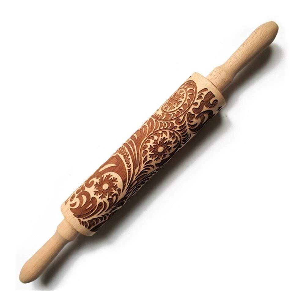 Rouleau à pâtisserie gravé Noël Frost 35cm pour de parfaits sablés en famille
