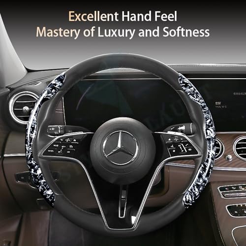 Image of Universal ABS Broken Carbon Texture Steering Wheel Grip Cover for All Car Models Safe Non-Slip Car Interior Accessory Long Lasting Print Comfortable Grip Steering Wheel Protector