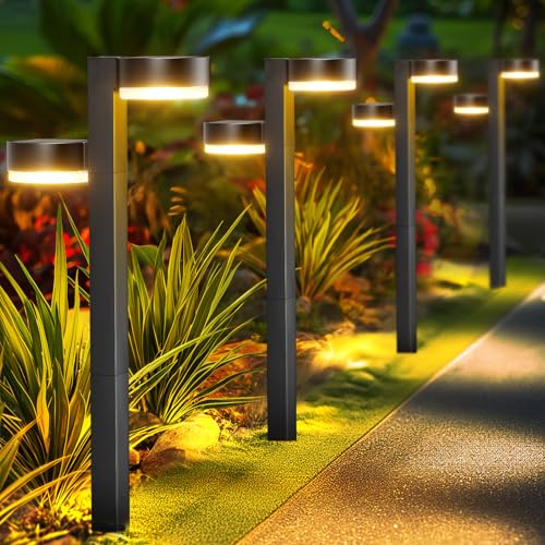 ELECLINK Solar Pathway Lights Outdoor 6 Pack, Larger Bright Solar Lights for Outside, Auto ON/OFF Waterproof Solar Powered Outdoor Garden Lights for Yard Lawn Patio Walkway Driveway Landscape Lighting