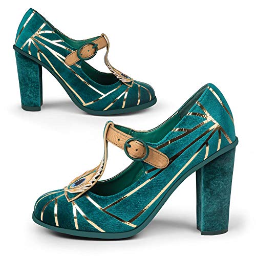 Image of Hot Chocolate Design Chocolaticas Funky Ballerina Mary Jane for Women, Peacock, 7 Women