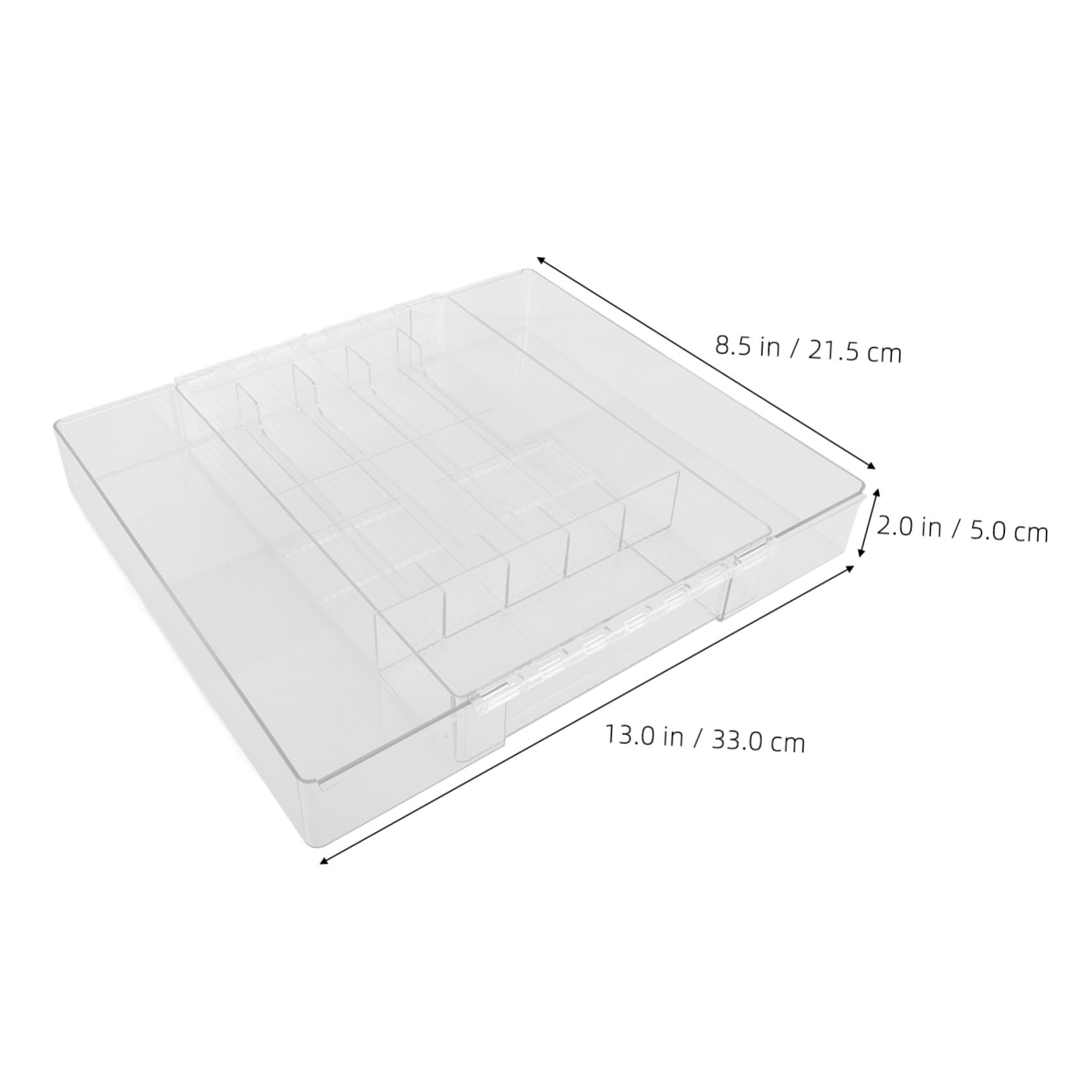 Erweiterbarer Besteckkasten aus Acryl mit Stabiler Konstruktion und Mehreren Fächern als Organizer für Küchenschubladen und Utensilienhalter