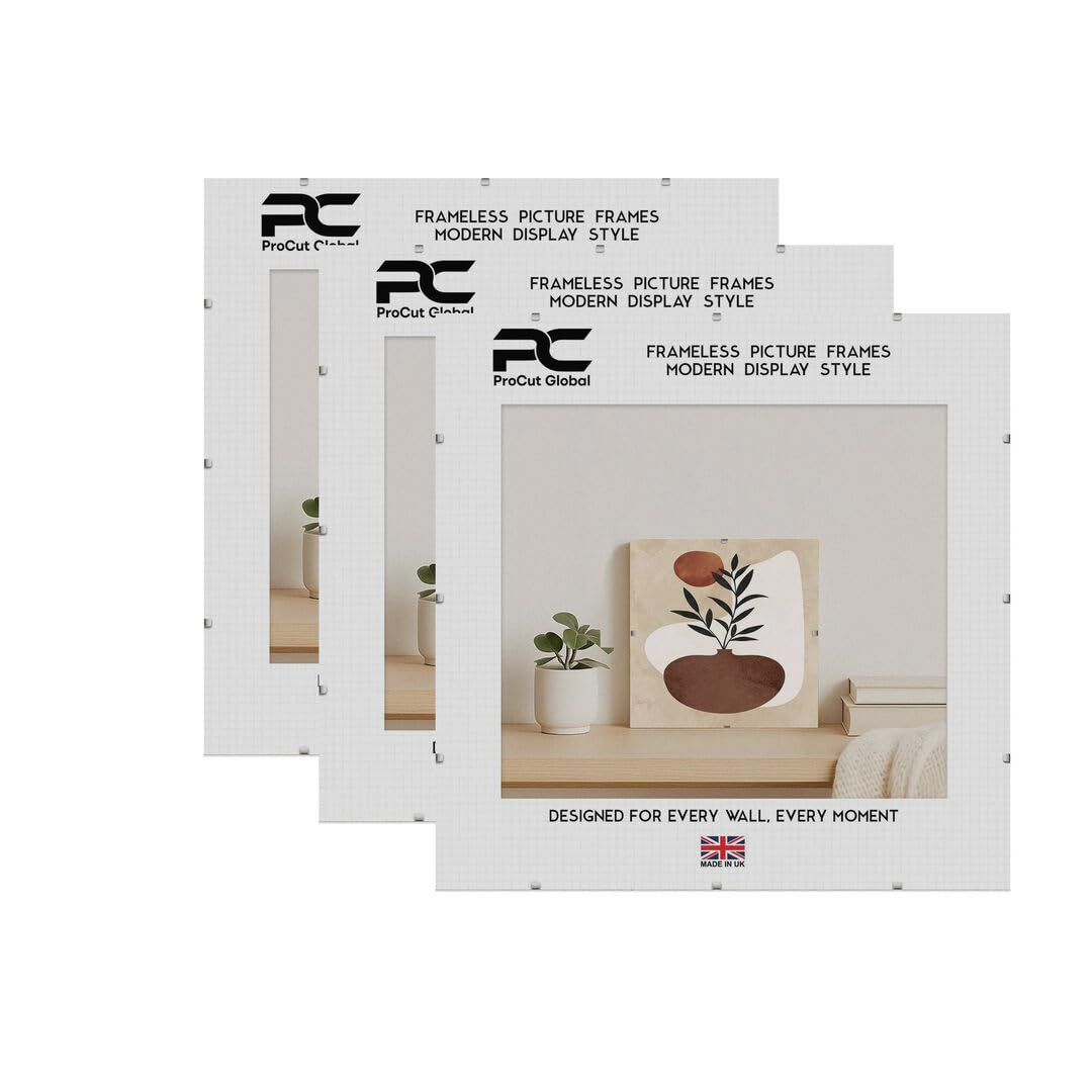 Procut Global 25x25" Frameless Clip Picture Frames For Photos - Pack of 3 — image 1