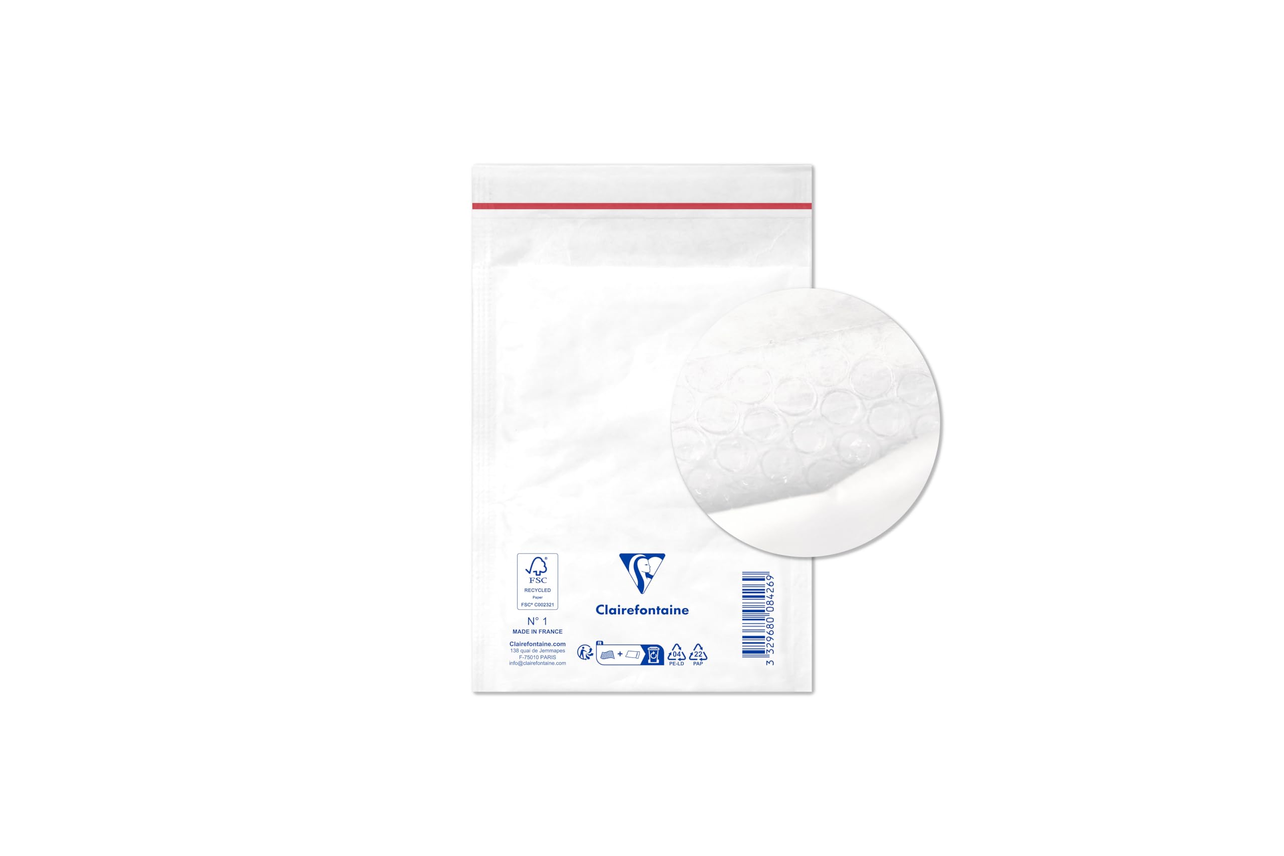 Clairefontaine 7342C - Pack Of 10 White Padded Bubble Film Envelopes 150x210 Mm - 90g/m² - Bubble Folders : C Rhodia - View #4
