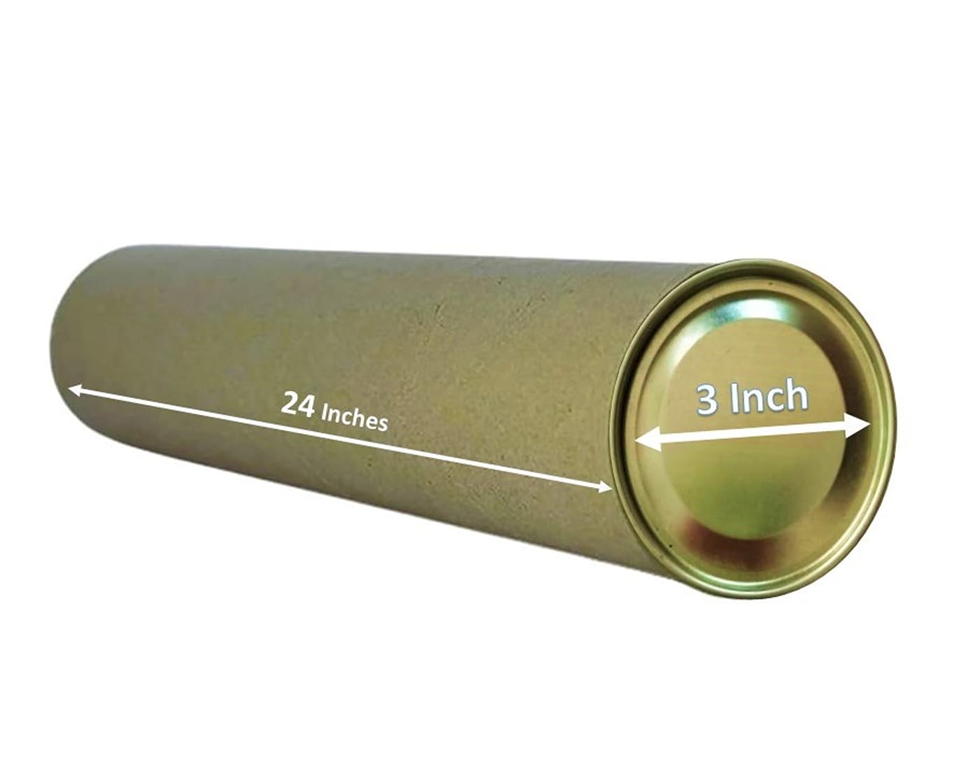 3 Inches Wide Art Mailing Tubes With Metal Caps (Length: 24 Inches (Pack of 2 Tubes))