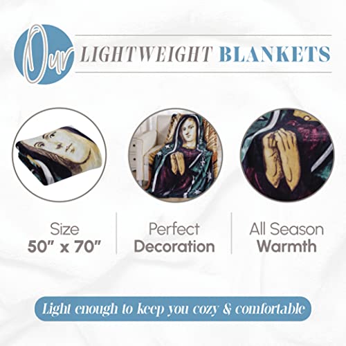 Image of Elegant Comfort Lightweight Printed Throw Blanket- All Season, Ultra Soft, Cozy and Plush- Decorative Throw Blankets, Perfect for Lounging, 50 x 70 inches, Mary, Throw Blanket