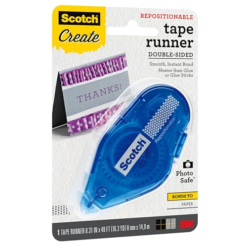 Scotch Repositionable Tape Runner, 0.31 in x 49 ft, Double Sided Tape Runner for Crafts and DIY, 1-Pack - image 3