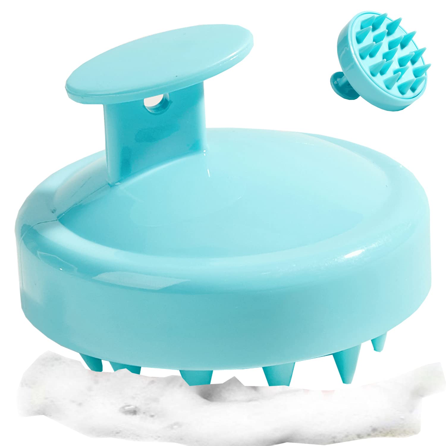 Ihsan-Retails Hair Cleaner Scalp Scrubber Massager Silicone Brush for Dandruff Head Exfoliator Dry Thick Thin Short Straight Curly Messy