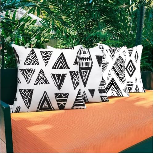 Housse de coussin 30x30 lot de 4 bohême en lin imperméable - 5