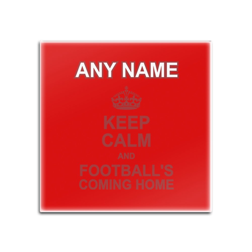 Sous-verres en verre gravés Keep Calm avec nom personnalisable anti-rayures table