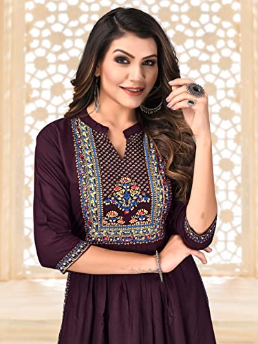 Image of Fabian Fashion Women's Rayon Floral Regular Tunic Shirt