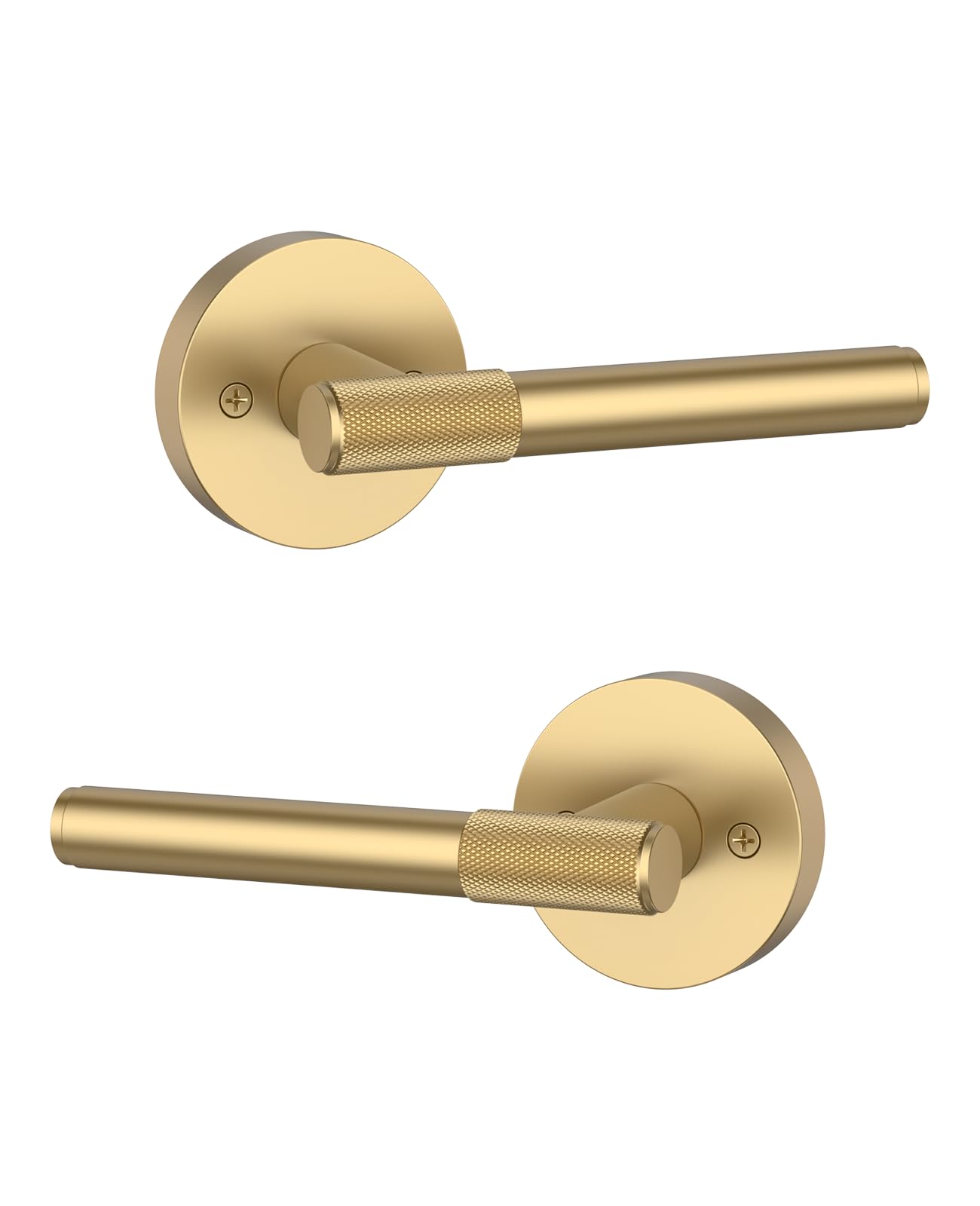 Photo 1 of Asidrama 2 Pack Champagne Bronze Dummy Door Handles, Non-Turning Decorative Door Lever with Door Knobs for Closet, French Double Doors, Pantry & Interior Push/Pull Use 06