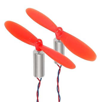 716 Coreless Motor 2 Sets 3.7V 7x16mm Motor 19000KV 45000 RPM Brushed Motors with 55mm CW CCW Propeller for Micro FPV Tiny Whoop RC Quadcopter Drone Motor