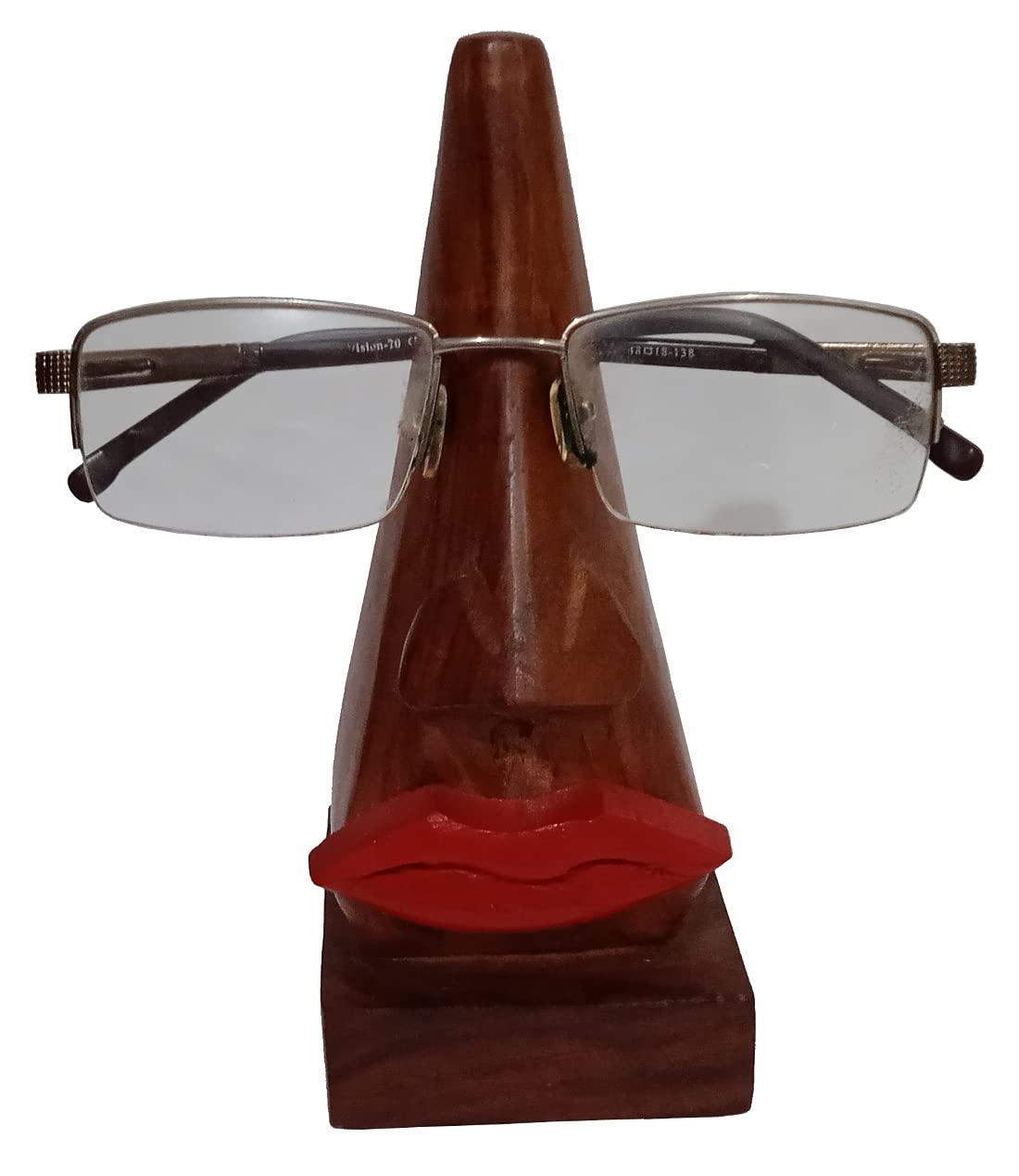 Purpledip Wooden Spectacles Stand Glasses Holder 'Luscious Lips': Quirky Design; Memorable Gift (10932) - Image 3
