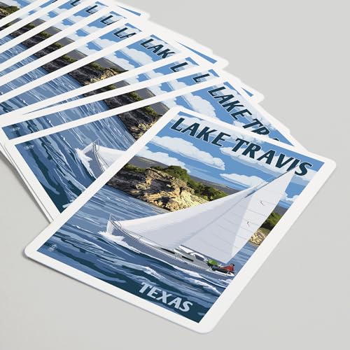Lantern Press Austin Texas Lake Travis Baraja Poker 52 cartas miniatura 5