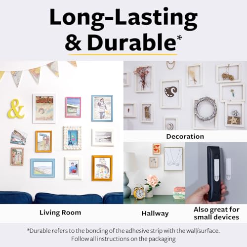 Image of 3M Command 17202ANZ Small Picture Hanging Strips - Pack of 5, Damage-Free Wall Hanging, Holds Up to 1.8kg, Ideal for Photos, Frames & Decor
