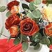 Veryhome 10pcs Artificial Rose Flower Bouquet Faux Rose with Stems for Wedding Arrangement, Bridal Bouquet, Centerpiece, Fake Faux Silk Flowers (Burnt Orange)