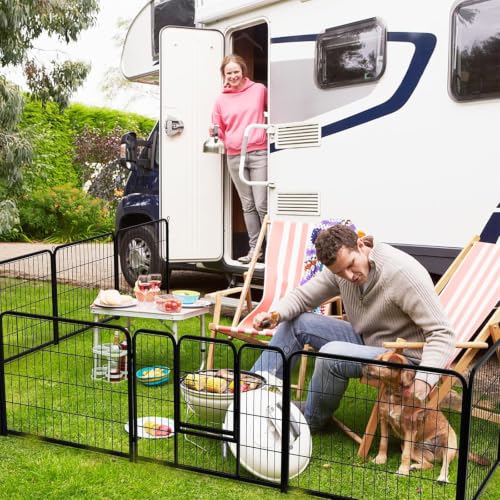 Image of NEWBULIG Dog Playpen Indoor 40 Inch 8 Panels, Metal Outdoor Dog Fence Pen