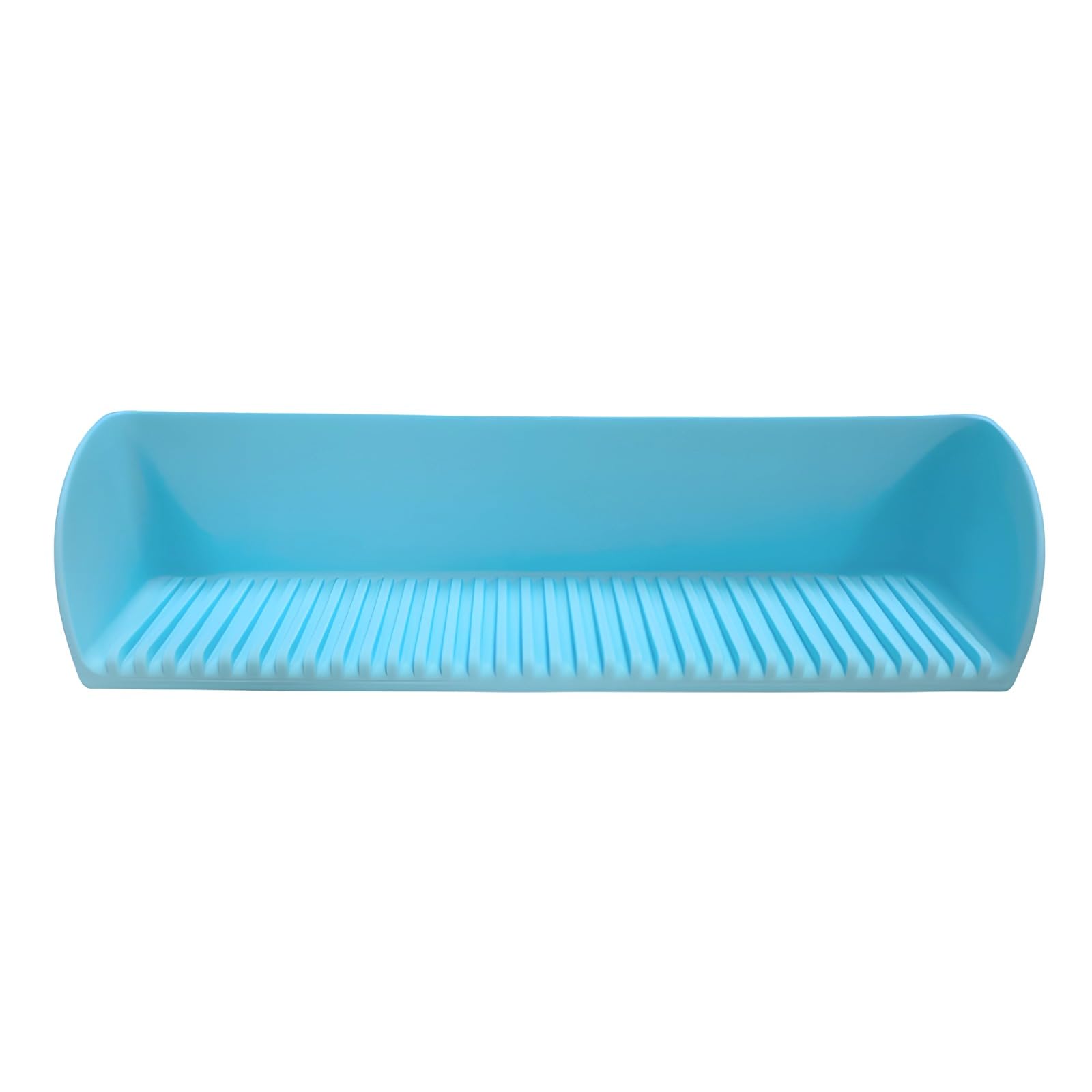 Organizer per giocattoli da bagno e paraspruzzi in silicone, 40,6 cm, con ventose, per vasca da bagno, design a scarico rapido per i più piccoli, blu