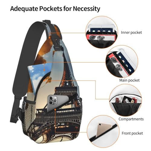 Mochila cruzada con diseño Torre Eiffel para adultos miniatura 4