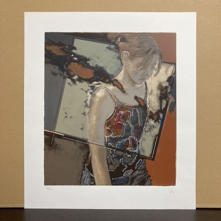 真作保証】柏本龍太「Sheis She Was」リトグラフ 美人画