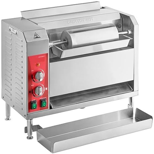 BT18A Commercial Vertical Contact Conveyor Bun Toaster, Silver, 1600W, Electric, 25x19.3x20.7 Inches, With Butter Roller, 900 Slices Per Hour, Adjustable Speed Control