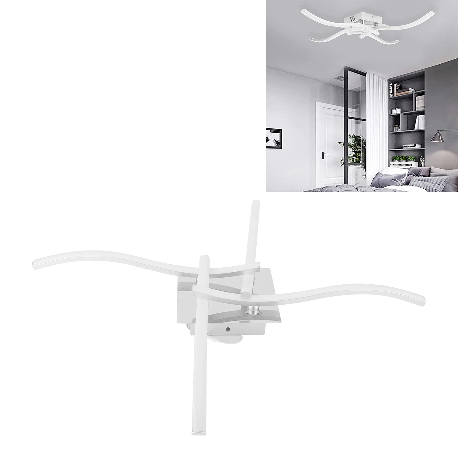 Hyuduo 140 LED Wavy Silicone Ceiling Light, Curved Aluminum Frame