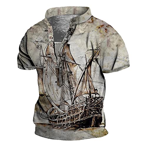 Generisch Hemd Herren, Henley Shirt T-Kurzarm Sommer T Shirt Lässig...