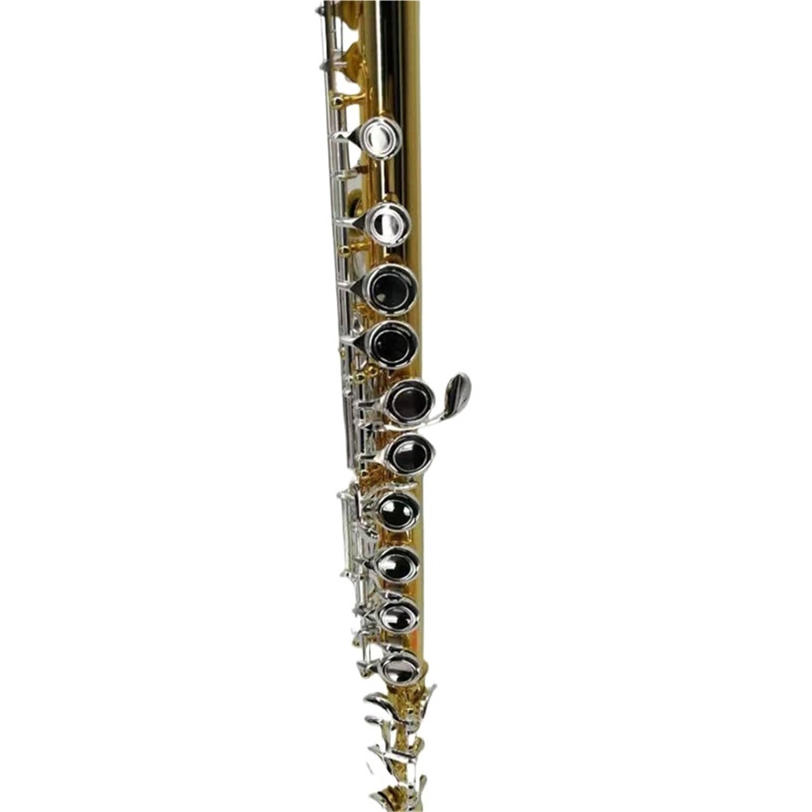 Classic Flet Poprzeczny Flet C Pozłacany 16 Otworów Zamknięty Otwór Otwarty Otwór Plus Flet Z Klawiszem E Profesjonalny Instrument Dla Początkujących(Open Hole)