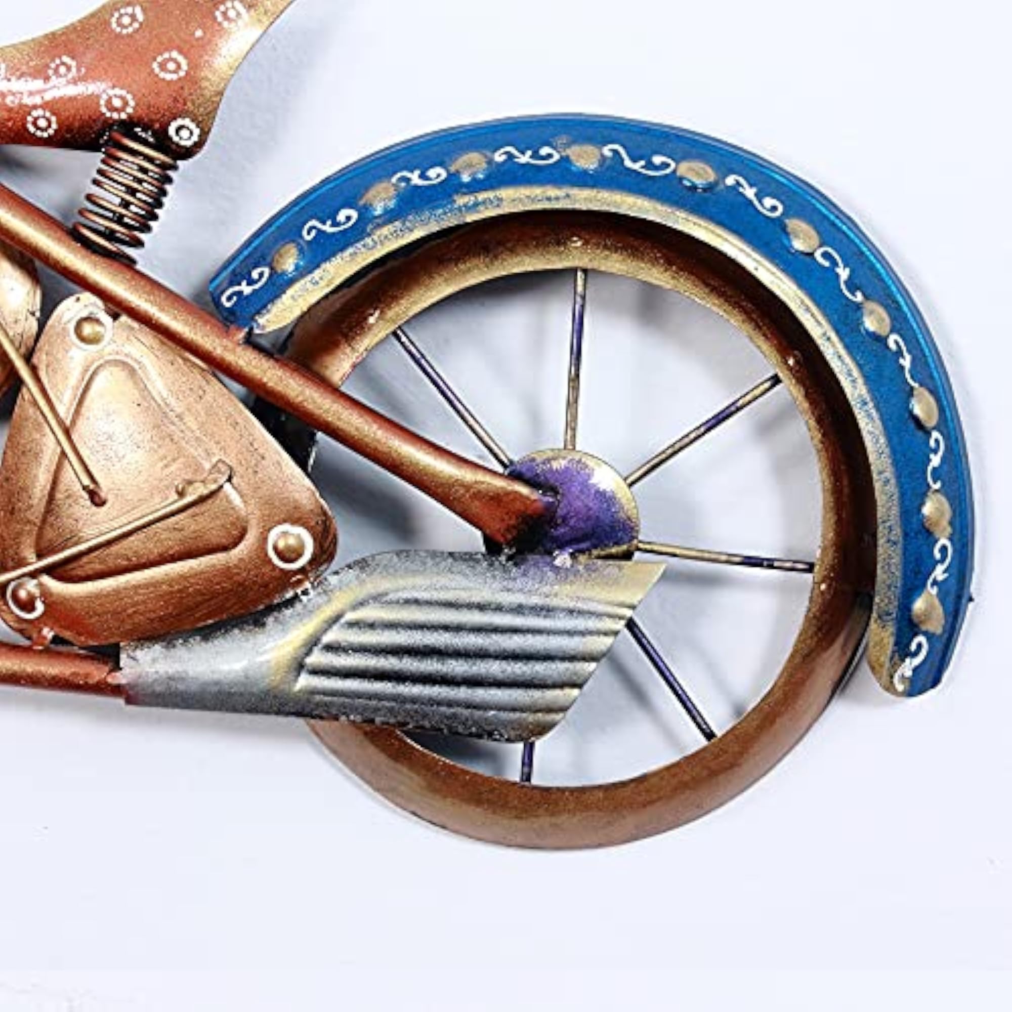 Iron Bike Clock Wall Mount, Multicolour