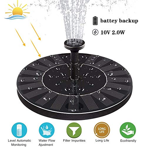 HCHD 2020 New Upgraded Solar Fountain Pump With Battery Backup Solar Panel Kit Bird Bath Water Fountain Pump For Pool Garden Pond Decoration