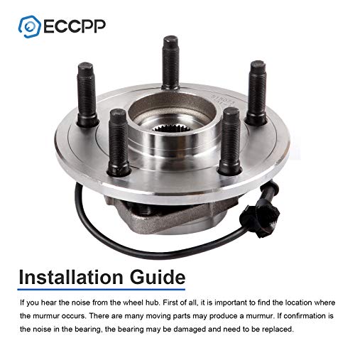 Eccpp Front Wheel Hub Bearing Assembly 5-Lug W/Abs Compatible For Ram 1500 2002-2006 With 515073 #TOP4