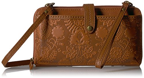 The Sak Iris Large Smartphone Crossbody, Tobacco Floral Embossed