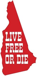 ND353R New Hampshire Live Free Or Die Decal Sticker | 5.5-Inches By 2.7-Inches | Premium Quality Red Vinyl