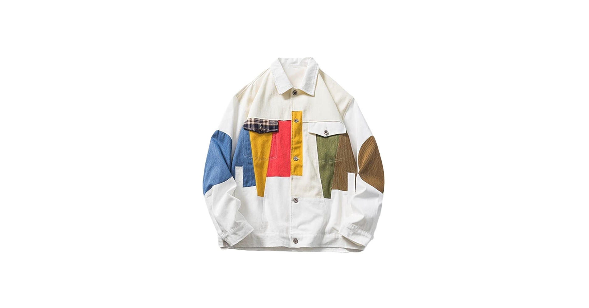 Amazon.com: FIVETOSEVEN Japan Harajuku Jacket Color Block