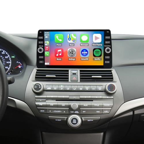 4G LTE QLED Radio for Honda Accord 8th 2008 2009 2010 2011 2012 Upgrade | 8-Core CPU Touch Screen Stereo | Wireless CarPlay & Android Auto | Free Camera