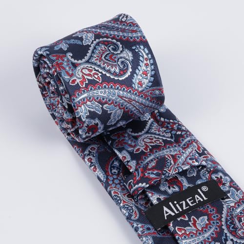Image of Alizeal Mens 3.15'' Vintage Paisley Tie Pocket Square Set | Elegant Perfect for Banquet Wedding and Party