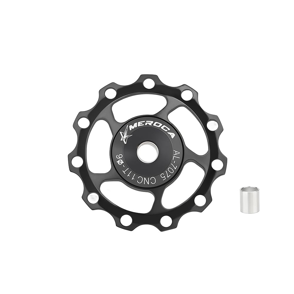 Bike Rear Derailleur Pulley, Aluminum Alloy 11T/13T Guide Roller Bicycle Derailleur, Wheel Derailleur Pulley for 8/9/10/11 Speed Rear Derailleurs (Black, 11T)