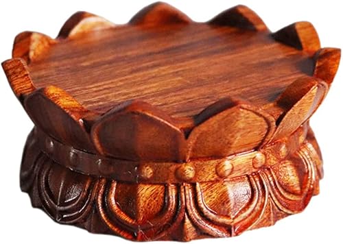 Vintage Rosewood Lotus Pedestal Buda Estatua Jarrón Planta Tetera Soporte de exhibición Decoración del hogar Base