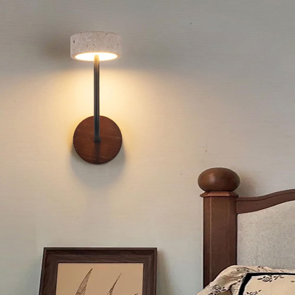 Flush Mount Yellow Travertine Wall Light, Industrial Style Single Head Lamp, Source Personality Sconce, Bedroom Hallway Dining Room Mounted Lighting Fixtures