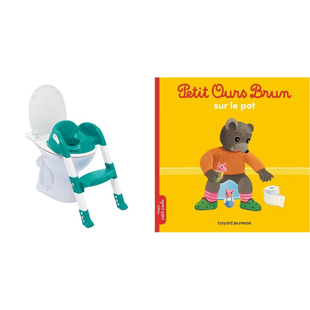 Réducteur WC enfant THERMOBABY Kiddyloo vert émeraude avec marche réglable